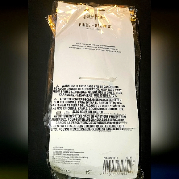 NEW Harry Potter Pince - Hedwig Owl! Appr. 7-8" inch. White Spotted Owl. Clip-On - Picture 9 of 14